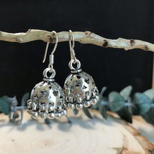 Sterling Silver Traditional Indian Bell Earrings